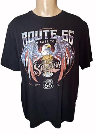 Байкерская футболка route 66 feel the freedom original р.2xl батал винтаж редкая2 фото