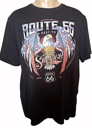 Байкерская футболка route 66 feel the freedom original р.2xl батал винтаж редкая1 фото