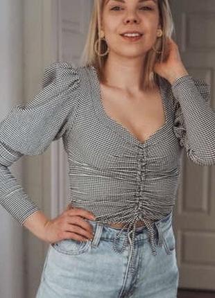 Блузка кофта з драпіровкою gina tricot