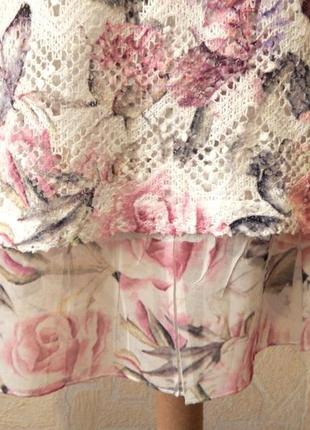 Блуза сетка в принт с пайетками6 фото