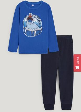 Детская флисовая пижама c&amp;a морж кунда 104, 110, 116, 122 р.1 фото