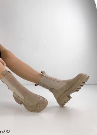 Замшеві черевики челсі з натуральної замші