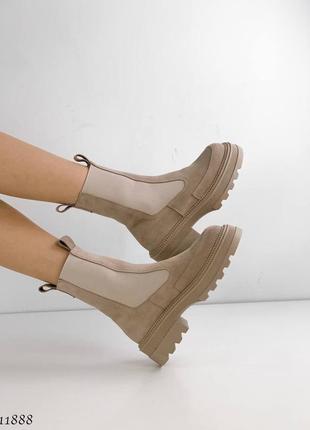 Замшеві черевики челсі з натуральної замші