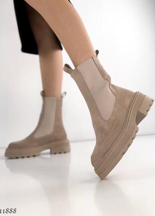 Замшеві черевики челсі з натуральної замші