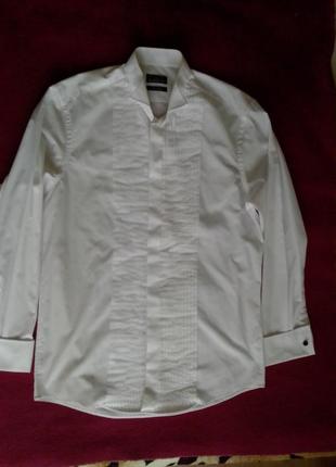 Біла, стильна, сорочка, мускулин, oversize, унісекс, black tie, debenhams3 фото