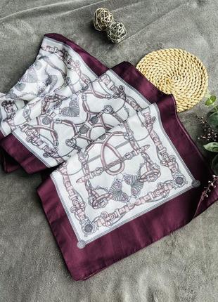 Атласний шарф хустинка ремені в стилі ермес сатин