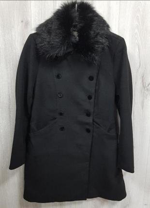Черное двубортное пальто все размеры! короткое пальто hm5 фото