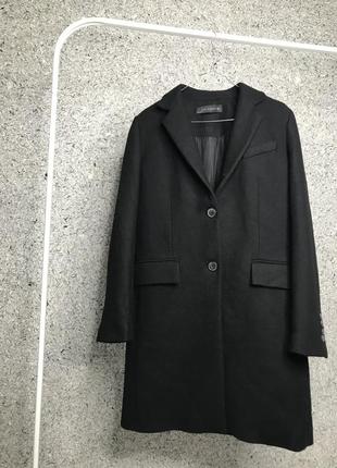 Чёрное классическое пальто zara
