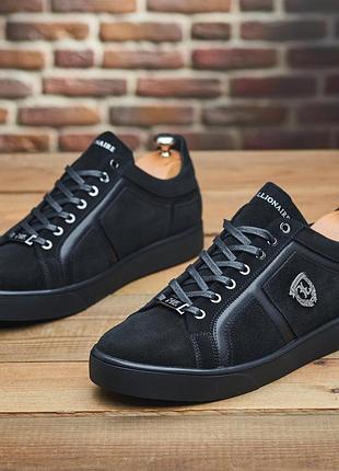 Обувь больших размеров мужские кеды billionaire из натуральной кожи model-м128