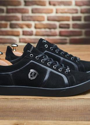 Обувь больших размеров мужские кеды billionaire из натуральной кожи model-м128