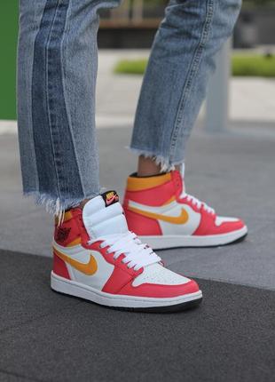 Жіночі кросівки / женские кроссовки nike air jordan 1 retro high og light fusion red6 фото