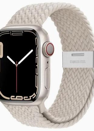 Ремінець із тканини apple watch 38/40/41 мм (білий/чорний)3 фото