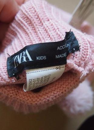 Перчатки zara kids l c жемчужинками и пушком