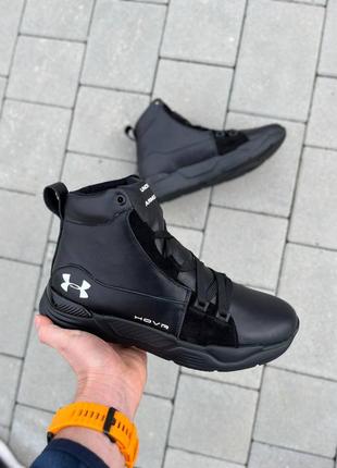 Мужские зимние кожаные кроссовки under armour3 фото