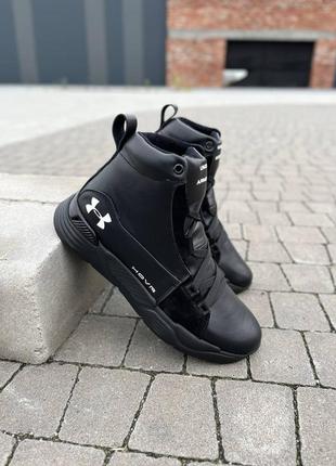 Мужские зимние кожаные кроссовки under armour6 фото