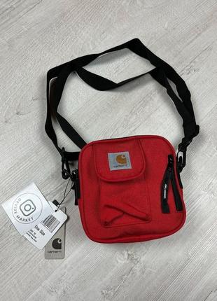 Червоний месенджер carhartt wip, барсетка кархарт унісекс, сумка через плече чоловіча/жіноча/підліткова