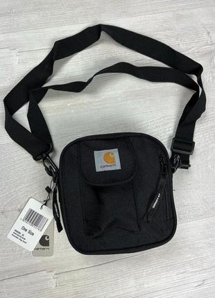 Черный мессенджер carhartt wip, борсетка кархарт, сумка через плечо унисекс carhartt//ellesse//nike