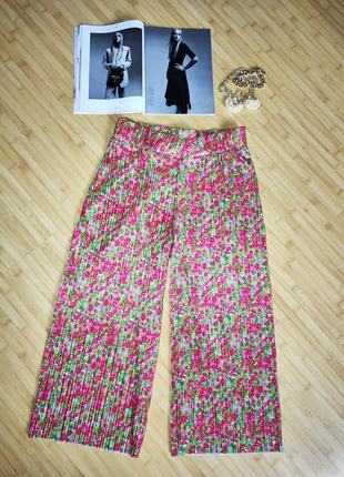 New look 🍒яркие гофрированные плиссированные кюлоты юбка-брюки, p.l