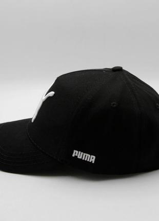 Бейсболка puma с вышивкой, удобный бейс на лето черный, кепка с логотипом пума мужская/женская 59-60 р. топ3 фото