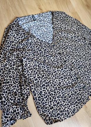Блуза рубашка леопард м-л вискоза2 фото