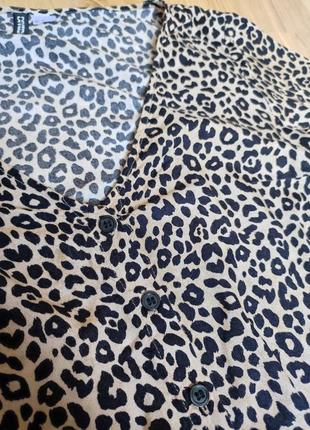 Блуза рубашка леопард вискоза м-л4 фото