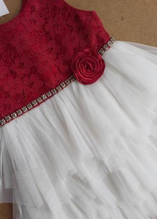 Праздничное кружевное платье с пышной юбкой на 2 года4 фото