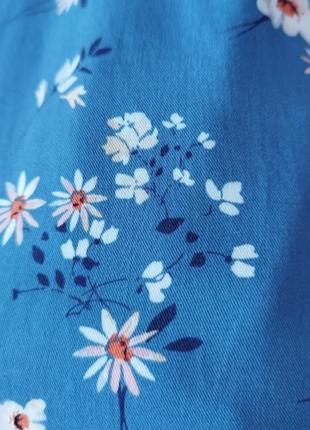 Платье синее в цветочный принт7 фото
