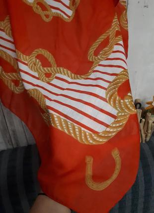 🎁1+1=3 хустка велика червона біла з принтом ,, підкова,,