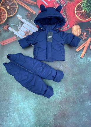 Зимний  костюм с ушками. зимняя куртка с ушками и полукомбинезон. теплый зимний  костюм на флисе6 фото