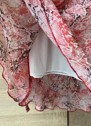 Шифоновая короткая юбка с животным принтом3 фото