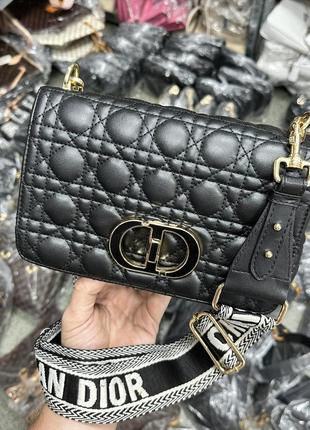 Женская сумка кристиан диор черная christian dior medium caro bag black