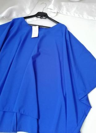 Нова стильна блуза насиченого синього кольору електрик розмір підійде від 46 до напевно сімдесятого3 фото