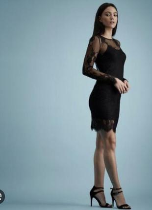 Чорна сукня з мереживом, сукня з гепюру подвійна3 фото