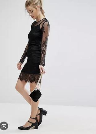Чорна сукня з мереживом, сукня з гепюру подвійна5 фото