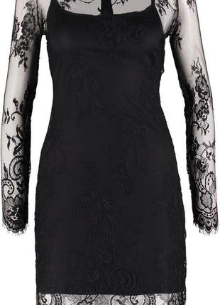 Чорна сукня з мереживом, сукня з гепюру подвійна9 фото