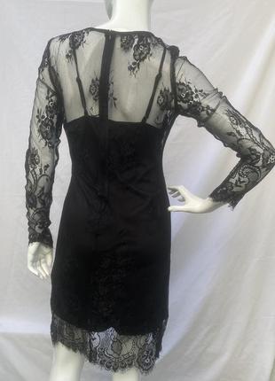 Чорна сукня з мереживом, сукня з гепюру подвійна7 фото