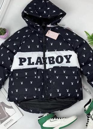 📍новое! теплый зимний дутик оверсайз playboy