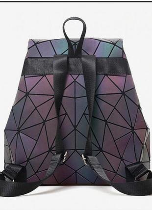 Рюкзак женский bao bao треугольники голографический (флуоресцентный) хамелеон светящийся8 фото