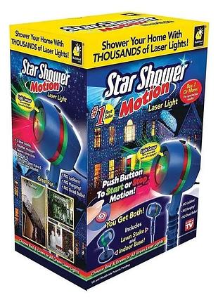 Лазерний проектор star shower motion (червоний+зелений) dl45 фото