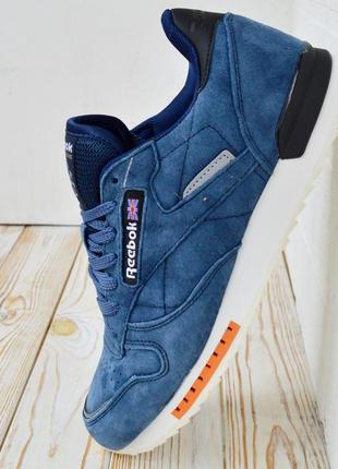 Reebok classic кросівки чоловічі замшеві рібок сині осінні натуральна замша топ якість7 фото