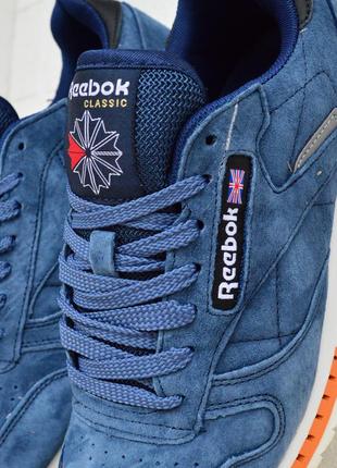 Reebok classic кросівки чоловічі замшеві рібок сині осінні натуральна замша топ якість5 фото