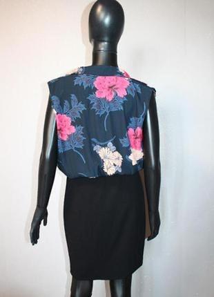Стильное комбинированное эффектное классика миди платье-рубашка на запах с завязками м2 фото
