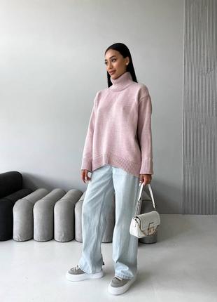 Теплий светр оверсайз жіночий светр вільного крою теплий светр з вовною