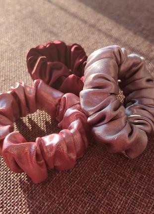 Набір трендових ретро гумок для волосся scrunchie, тканинні гумки2 фото