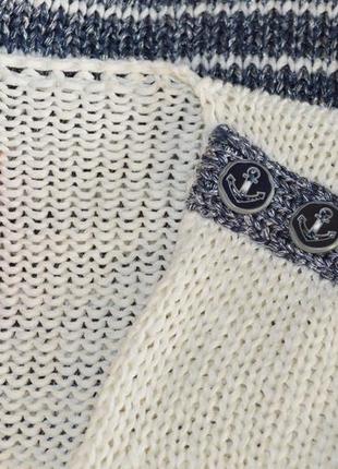 Брендовая вязаная кофта свитер джемпер в полоску per una италия акрил этикетка6 фото