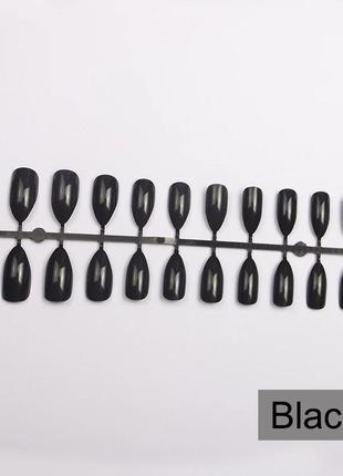 Комплект накладных ногтей 24 шт 🖤 черного цвета3 фото