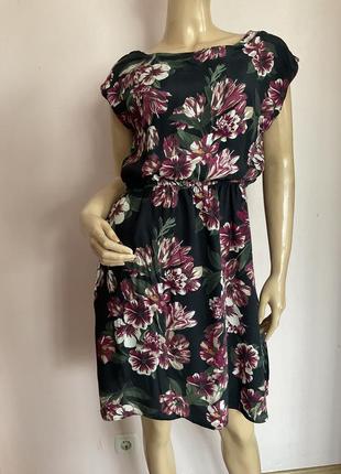 Вискозное платье в цветы/m/brend apricot