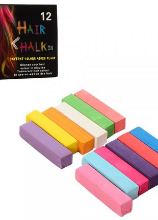 Детская косметика мелки для волос, 12 цветов, hc01