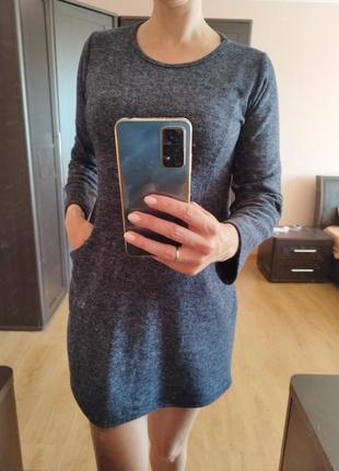 Платье мини темно-синее