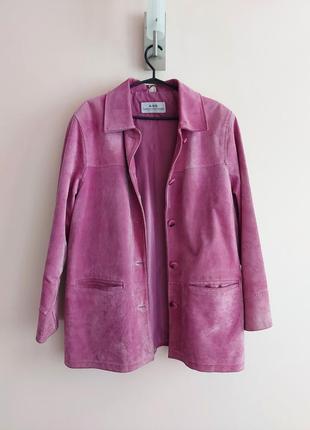 Яркая куртка натуральная замша, пиджак, жакет, р. 381 фото